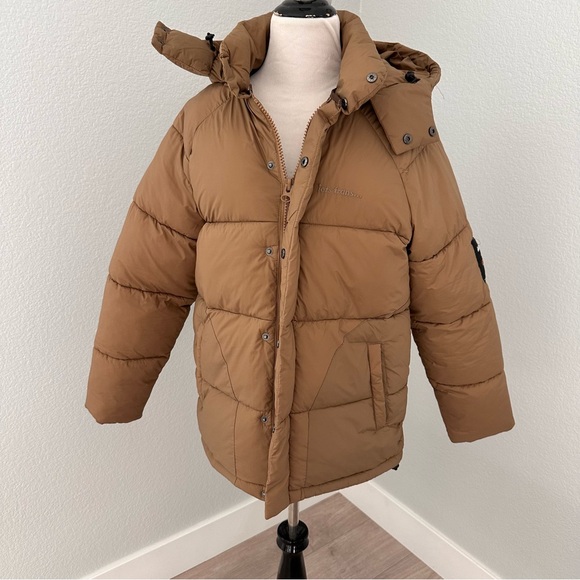 Urban Outfitters Brown Puffer Jacket with detachable hood - Picture 1 of 11